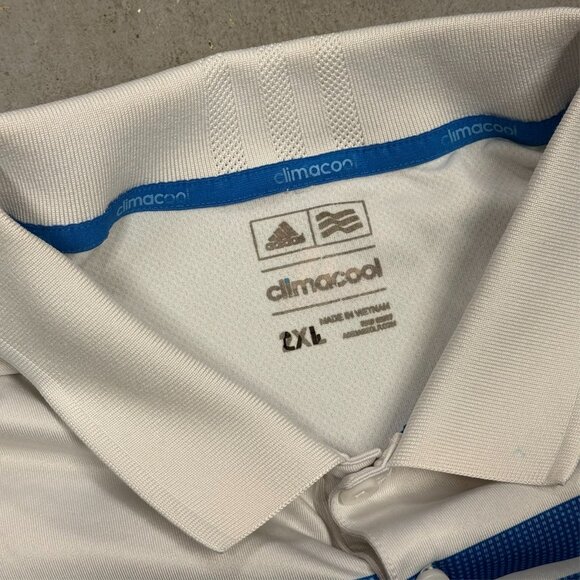 Adidas Climacool Golf Polo Shirt Blue Stretch Short Sleeve XXL - Picture 5 of 7